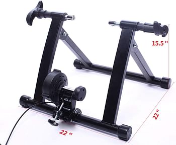 BalanceFrom Bike Trainer Stand Steel Bicycle Exercise Magnetic Stand with Front Wheel Riser Block