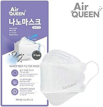 Face Mask Nanofiber, Individual packing, AirQueen Made in Korea, Inex Pack of 10 pcs