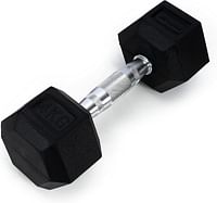 Kettler Hexagonal Dumbbell - Chromium Plated Handles, Hex Dumbbell for Strength Training, Resistance Training, Build Muscle and Full Body Workout, Powered by German Technology, Ideal for Men & Women