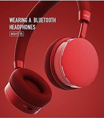 RB-520HB Wearing A Bluetooth Headphones HD Sound - Red