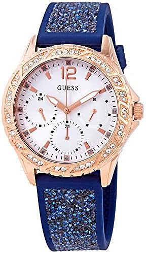 Guess Womens Quartz Watch, Analog Display And Silicone Strap - W1096L4