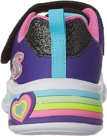 Skechers Girl's Sweetheart Lights Lovely Colours Velcro Trainer 302312L- 18 EU