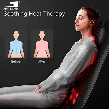 SKY LAND Adjustable Height Seat Back Massager With Heat, Black