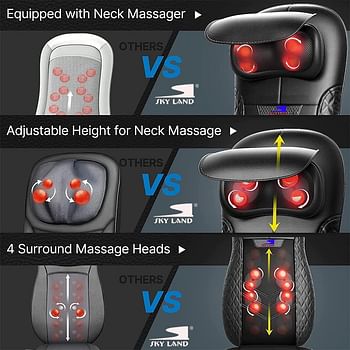SKY LAND Adjustable Height Seat Back Massager With Heat, Black