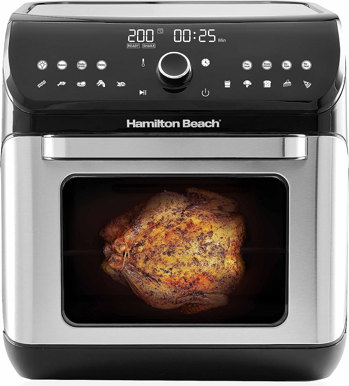 Hamilton Beach 12L Digital Air Fryer Oven, 16 cooking modes and 7 accessories to airfry, bake, roast, rotisserie grill, toast, dehydrate, defrost, reheat, keep warm, AF1212-ME