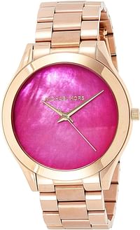 Michael Kors MK3550 Slim Runway Pink Dial Rose Gold Ladies Watch