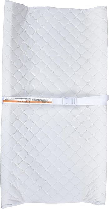Summer Infant Contoured Changing Pad, 16” X 32”, White Comfortable & Secure Baby With Security Strap And Two High Curved Sides, Easy To Clean