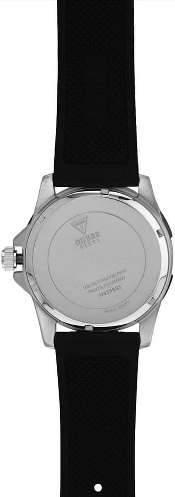 Guess Mens Quartz Watch, Analog Display and Rubber Strap W0366G1