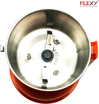 FLEXY® Germany 200W Stainless Steel Bowl Multi-Purpose Coffee Grinder Spices Grinder Orange