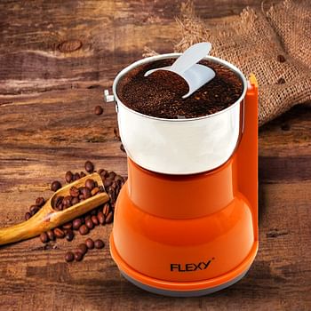 FLEXY® Germany 200W Stainless Steel Bowl Multi-Purpose Coffee Grinder Spices Grinder Orange