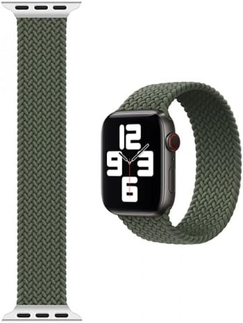 WIWU Unisex Braided Solo Loop Watchband For iWatch, 38-40mm / S:130mm, Green