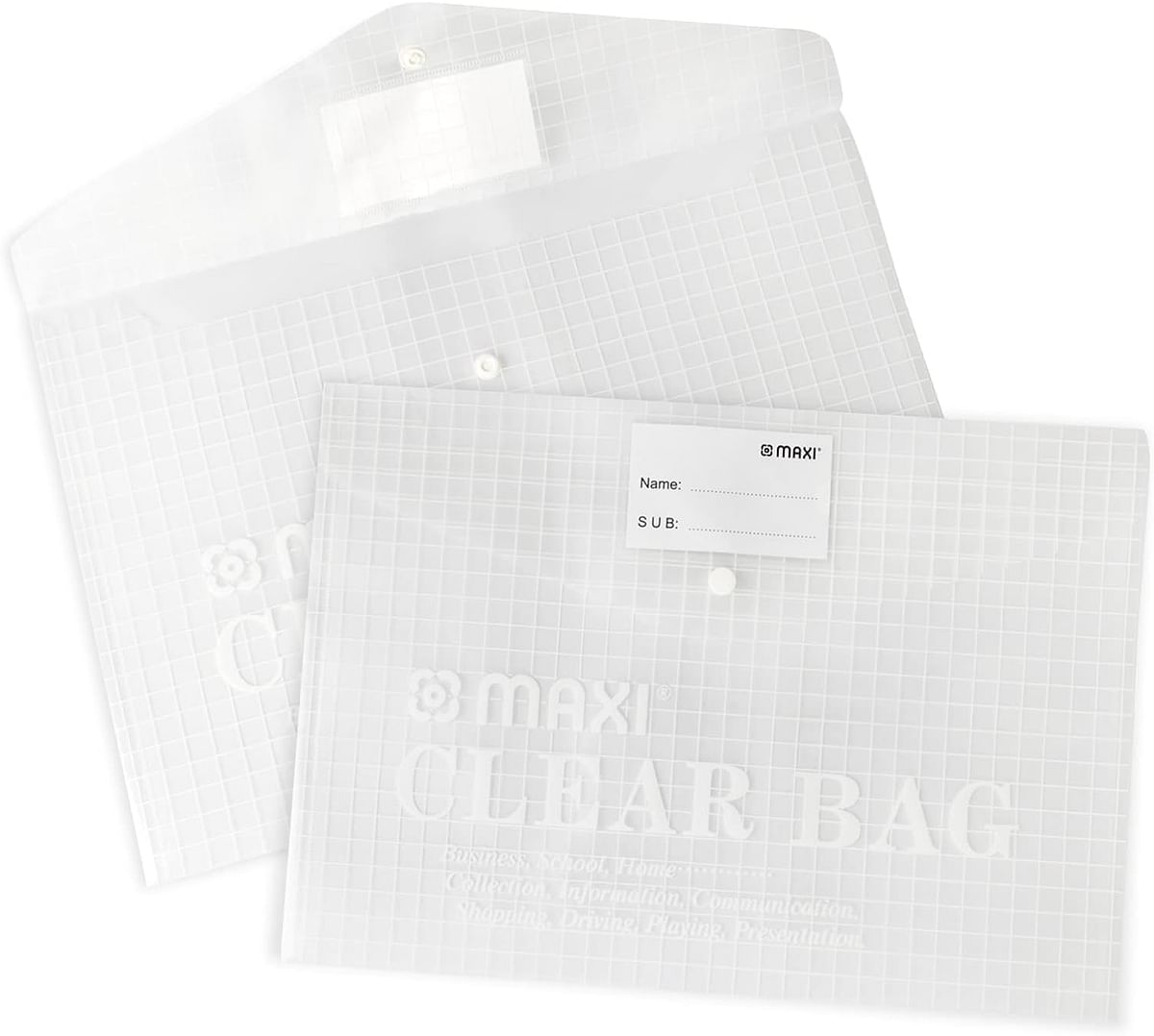 Maxi FOOL SCAP CLEAR BAG WITH NAME CARD CLEAR, 209C
