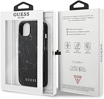 Guess PC/TPU Marble Design Case For iPhone 13 (6.1") - Black