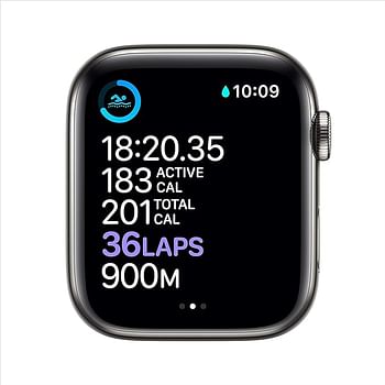 Apple Watch Series 6 (GPS + Cellular, 44mm) - Graphite Stainless Steel Case With Black Sport Band
