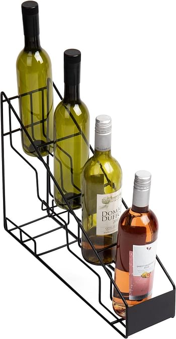 Mind Reader STEPSYR3-CLR Clear Syrup Bottle Holder, Acrylic 3 Compartment Bottle Organizer, Storage for Syrup, Wine, Dressing - 3 Capacity, Clear One Size IRSYR4-BLK