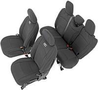 Rough Country Neoprene Seat Covers (fits) 2018-2020 Jeep Wrangler JL 4DR 1st/2nd Row | Water Resistant | 91010, Black