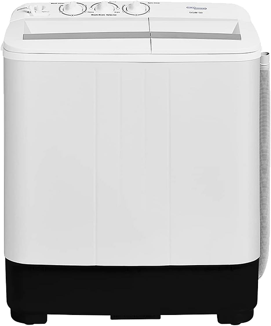 Super General 5 kg Twin-tub Semi-Automatic Washing Machine efficient Top-Load Washer with Lint Filter  -White