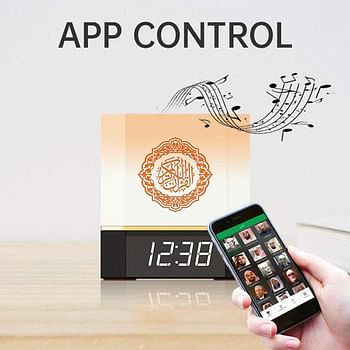 POHOVE Quran Speaker Smart Touch Lamp Bluetooth Speaker with APP Control Clock Remote Controller Portable LED Bluetooth Touch Cube FM MP3 Music Player Night Light Rechargeable