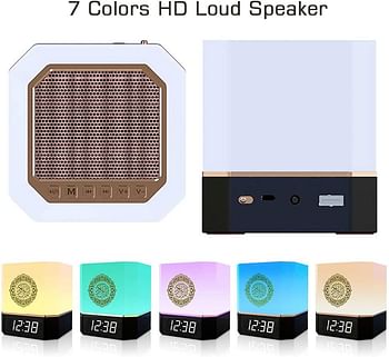 POHOVE Quran Speaker Smart Touch Lamp Bluetooth Speaker with APP Control Clock Remote Controller Portable LED Bluetooth Touch Cube FM MP3 Music Player Night Light Rechargeable