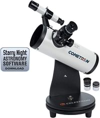 Celestron 76mm Cometron Firstscope Compact And Portable Tabletop Dobsonian Telescope Ideal Telescope For Beginners Includes 5X24 Finderscope Bonus Astronomy Software Package