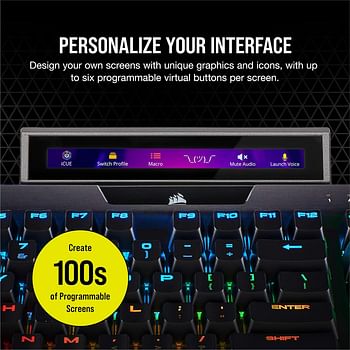 Corsair Icue NexUS Companion 5” Diagonal Screen 6 Programmable Virtual Buttons Live System Readouts Connect To Keyboard Or Standalone Base Black, Ch-9910010-Na