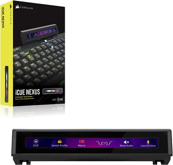 Corsair Icue NexUS Companion 5” Diagonal Screen 6 Programmable Virtual Buttons Live System Readouts Connect To Keyboard Or Standalone Base Black, Ch-9910010-Na