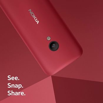 Nokia 150 (2020) Feature Phone, Dual SIM, 2.4" Display, Camera, FM Radio, MP3 Player, expandable MicroSD up to 32GB - Red - one Size