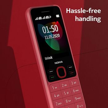 Nokia 150 (2020) Feature Phone, Dual SIM, 2.4" Display, Camera, FM Radio, MP3 Player, expandable MicroSD up to 32GB - Red - one Size