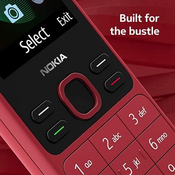 Nokia 150 (2020) Feature Phone, Dual SIM, 2.4" Display, Camera, FM Radio, MP3 Player, expandable MicroSD up to 32GB - Red - one Size