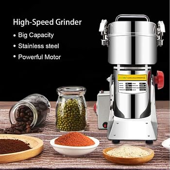 Biolomix 700g Grains Spices Hebals Cereals Coffee Dry Food Grinder Mill Grinding Machine gristmill home medicine flour powder crusher , /Silver/One Size