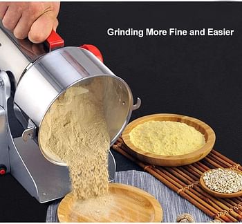 Biolomix 700g Grains Spices Hebals Cereals Coffee Dry Food Grinder Mill Grinding Machine gristmill home medicine flour powder crusher , /Silver/One Size