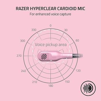 Razer BlackShark V2 X Gaming Headset - 7.1 Surround Sound 50mm Drivers Memory Foam Ear Cushions - for PC, PS4, PS5, Switch, Xbox One, Xbox Series X|S, Mobile, 3.5mm Audio Jack - Quartz Pink