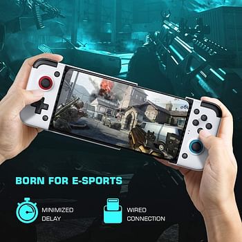 GameSir 2021 vs X2 Type-C Mobile Game Controller for Android Phone (Max 173mm) Xbox Cloud Gaming Google Stadia, 51° Movable Type-C Plug and Play E-Sports Gamepad with Controller Bag