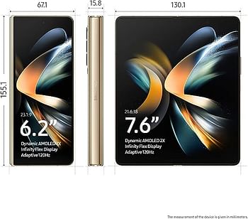 Samsung Galaxy Z Fold 4 (12GB RAM + 512GB Memory) - Beige