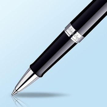 Waterman Hémisphère Rollerball Pen, Gloss Black with Chrome Trim, Fine Point with Black Ink Cartridge, Gift Box Black