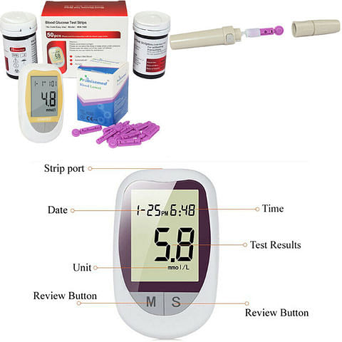 Glucometer Kit with Diabetic Test Strips Quickly Blood Glucose Meter