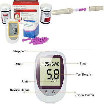 Glucometer Kit with Diabetic Test Strips Quickly Blood Glucose Meter