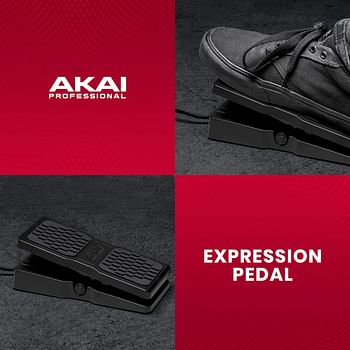 Akai Professional Expression Pedal – Lightweight, Robust, Non Slip Pedal For Midi Keyboard Controllers, Guitar Supported Effects, With 1.8M Cable