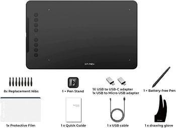 XP-PEN Deco01 V2 Grafiktabletten mit batteriefreiem Eingabestift, unterstützt Windows, Mac & Android