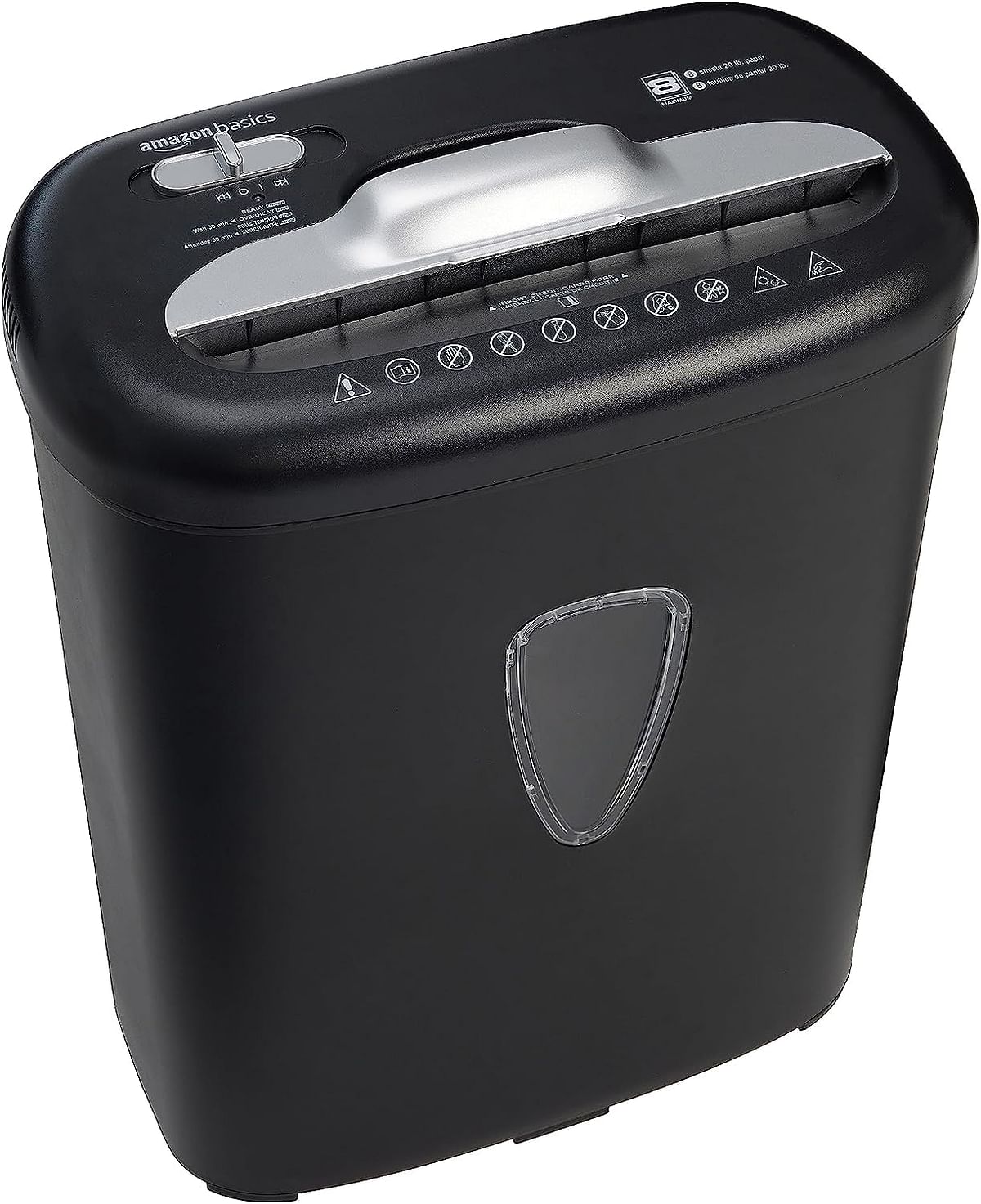 8 Sheet Cross Cut Paper and Credit Card Shredder with 4.1Gallon Bin - Black