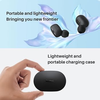 Xiaomi Redmi Buds Essential 7.2mm dynamic driver HD Sound Quality 2 adaptive mode IPX4 water-resistant Up to 18h long battery life Approx 35g Wireless - Black