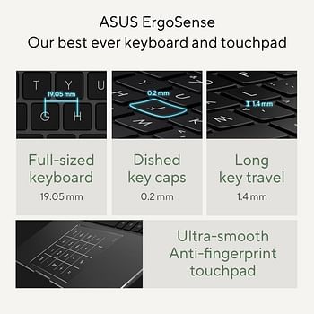 ASUS Zenbook 14 OLED UM3402YA-OLEDR7W (Jade Black) Slim Laptop, R7 7730U 16GB 1TB PCIE G3 SSD, AMD Radeon, WIN11 HOME, 14-inch, HD Webcam, Fingerprint, Backlit-Eng-Arb-KB
