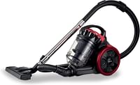 Kenwood Vacuum Cleaner 2000W Multi Cyclonic Bagless Canister Vacuum Cleaner 3L With 5M Cable, Multi Surface, Anti Bacteria, Pet Care For Home & Office Vbp70.000Br Black/Red