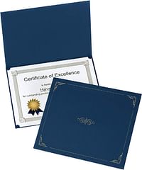 Oxford Certificate Holders, Dark Blue Diploma Holders, Letter Size, 25 per Pack (299235)