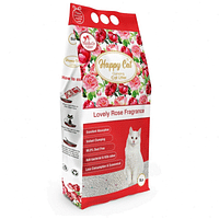 Happy Cat Bentonite Dust Free Clumping Cat Litter - Lovely Rose Fragrance  5L