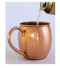 Solid Copper Moscow Mule Mug - 100% Pure Copper - Authentic Moscow Mule Mugs (16 oz Barrel)  Pack of 2