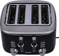 Geepas-Geepas 4 Slice Bread Toaster - Adjustable 7 Browning Control with Removable Crumb Collection Tray, Self-Centering| Perfect Sandwiches, Toast & More