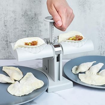 Dumpling Maker - Household Double Head Automatic Dumpling  Maker Mould Stainless Steel Manual Dumpling Press Set Quickly Cooking Tools for Make Dumplings Empanadas Quickly Easy