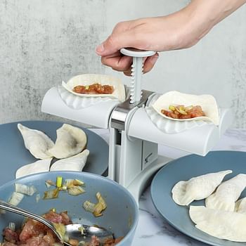 Dumpling Maker - Household Double Head Automatic Dumpling  Maker Mould Stainless Steel Manual Dumpling Press Set Quickly Cooking Tools for Make Dumplings Empanadas Quickly Easy