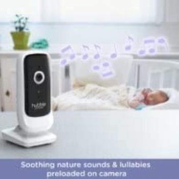 Hubble Connected Nursery View Premium - Baby Monitor For Infants/Babies - 5" Diagonal Color Screen, 2-Way Talk, Infrared Night Vision, Secure And Private Connection, Up To 300M Range-White